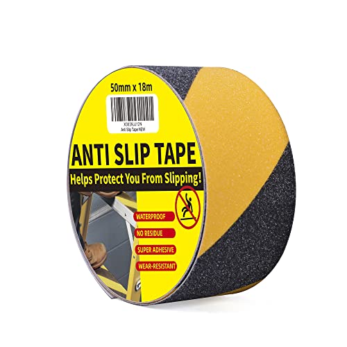 TAPEBEAR Antirutsch Klebeband, Anti-Rutsch-Band selbstklebend, Sicherheit Klebeband, schwarz-gelb Bodenklebeband für rutschfeste Treppenstufen im Innen und Außenbereich, 2inch x 60feet von TAPEBEAR