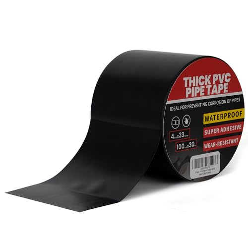 TAPEBEAR Isolierband Schwarz Abdichtungsband Dichtband selbstklebend PVC Rohr SchutzhüLle WickelbäNder Anti-Korrosions-Klebeband Wasserdichtes Korrosionsschutz, 100mm x 30m,0,25 mm Dicke TAPEBEAR Isolierband Schwarz Abdichtungsband Dichtband selbstklebend PVC Rohr SchutzhüLle WickelbäNder Anti-Korrosions-Klebeband Wasserdichtes Korrosionsschutz, 100mm x 30m,0,25 mm Dicke von TAPEBEAR