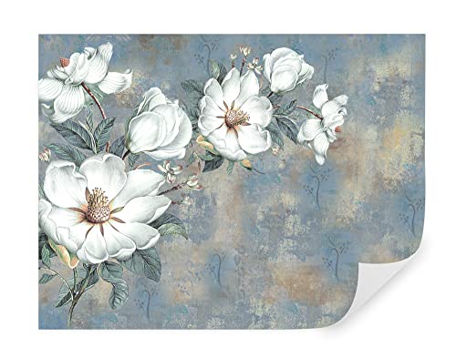 TAPEKO Fototapete 3D Blumen | Vliestapeten Premium 400x280 cm | 3D Tapete | Für Schlafzimmer Wohnzimmer | Fototapete 3D Weiße Blumen an der Wand | Tapete Mehrfarbig u38839 von TAPEKO