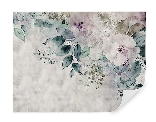 TAPEKO Fototapete 3D Premium | Vliestapeten Premium 360x250 cm | 3D Tapete Blumenecke im Aquarellstil | Für Schlafzimmer Wohnzimmer | Tapete Mehrfarbig u93940 von TAPEKO