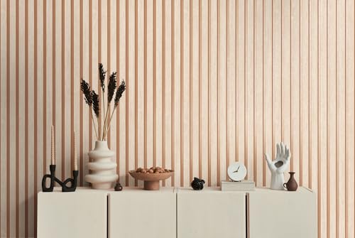 TAPETE LIVING Holzoptik Vliestapete Beige Bronze Metalliceffekt Wandpaneel Tapete mit leicht glänzendem Hintergrund von TAPETE LIVING