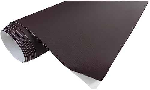 TAPHICEROS Leder Reparatur Set Meterware Kunstleder Selbstklebend Lederreparatur Lederflicken Set Hochwertiges Lederflickenset für Autositz Sofa Möbel Bürostuhl | Dunkelbraun, 100cm x 140cm von TAPHICEROS