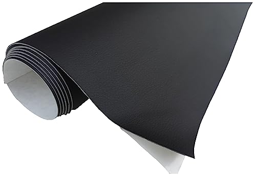 TAPHICEROS Leder Reparatur Set Meterware Kunstleder Selbstklebend Lederreparatur Lederflicken Set Hochwertiges Lederflickenset für Autositz Sofa Möbel Bürostuhl | Schwarz, 100cm x 140cm von TAPHICEROS