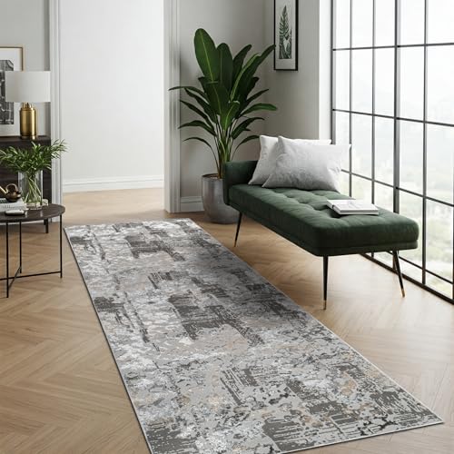 TAPISO Crystal Teppichläufer Kurzflor Glänzend Grau Dunkelgrau Weiß Schwarz Marmoreffekt 3D Effekt Abstraktes Muster Wohnzimmer Schlafzimmer Modern Design ÖKO-TEX 70 x 150 cm TAPISO Crystal Teppichläufer Kurzflor Glänzend Grau Dunkelgrau Weiß Schwarz Marmoreffekt 3D Effekt Abstraktes Muster Wohnzimmer Schlafzimmer Modern Design ÖKO-TEX 70 x 150 cm von TAPISO
