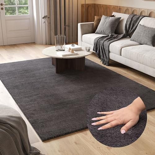 TAPISO Cuddle Teppich Hochflor Langflor Anthrazit Dunkelgrau Shaggy rutschfest Waschbar Wohnzimmer Schlafzimmer Kinderzimmer ÖKOTEX 180 x 250 cm TAPISO Cuddle Teppich Hochflor Langflor Anthrazit Dunkelgrau Shaggy rutschfest Waschbar Wohnzimmer Schlafzimmer Kinderzimmer ÖKOTEX 180 x 250 cm von TAPISO