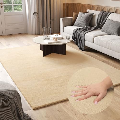 TAPISO Cuddle Teppich Hochflor Langflor Beige Shaggy Einfarbig rutschfest Waschbar Wohnzimmer Schlafzimmer Kinderzimmer ÖKOTEX 80 x 150 cm TAPISO Cuddle Teppich Hochflor Langflor Beige Shaggy Einfarbig rutschfest Waschbar Wohnzimmer Schlafzimmer Kinderzimmer ÖKOTEX 80 x 150 cm von TAPISO