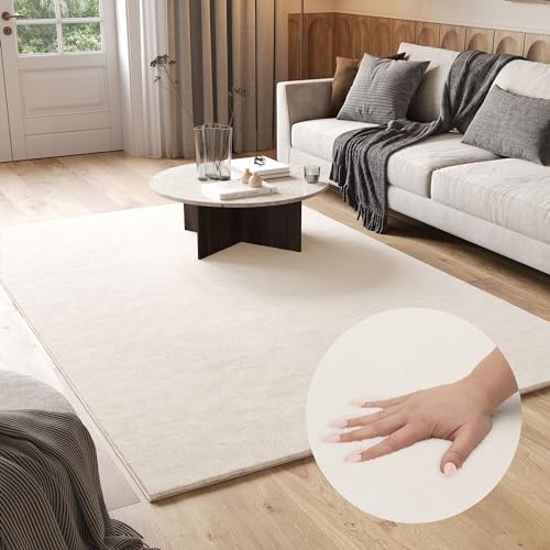 TAPISO Cuddle Teppich Shaggy rutschfest Langflor Hochflor Creme Einfarbig Waschbar Wohnzimmer Schlafzimmer Kinderzimmer ÖKOTEX 140 x 200 cm TAPISO Cuddle Teppich Shaggy rutschfest Langflor Hochflor Creme Einfarbig Waschbar Wohnzimmer Schlafzimmer Kinderzimmer ÖKOTEX 140 x 200 cm von TAPISO