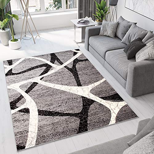 TAPISO Dream Kurzflor Teppich Modern Wohnzimmer Ecru Schwarz Grau Meliert Streifen Design Schlafzimmer Esszimmer Küche ÖKOTEX 140 x 200 cm TAPISO Dream Kurzflor Teppich Modern Wohnzimmer Ecru Schwarz Grau Meliert Streifen Design Schlafzimmer Esszimmer Küche ÖKOTEX 140 x 200 cm von TAPISO