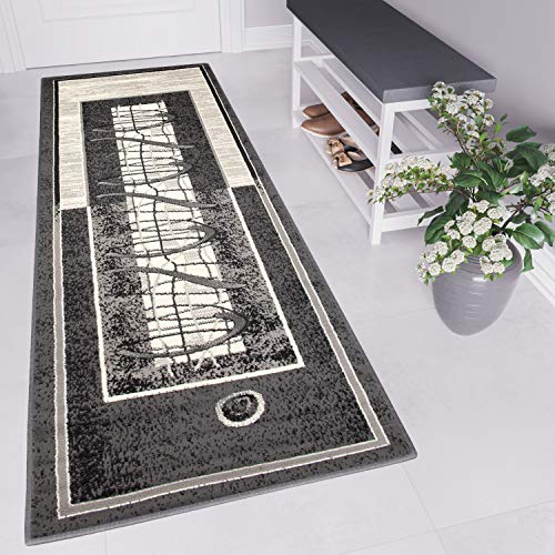 TAPISO Dream Läufer Flur Teppich Kurzflor Modern Brücke Grau Creme Abstrakt Wellen Streifen Linien Muster Bordüre Korridor ÖKOTEX 100 x 400 cm TAPISO Dream Läufer Flur Teppich Kurzflor Modern Brücke Grau Creme Abstrakt Wellen Streifen Linien Muster Bordüre Korridor ÖKOTEX 100 x 400 cm von TAPISO