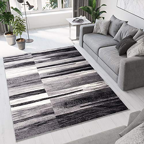 TAPISO Dream Teppich Wohnzimmer Kurzflor Modern Grau Creme Schwarz Streifen Vierecke Meliert Küche Schlafzimmer Esszimmer ÖKOTEX 80 x 150 cm TAPISO Dream Teppich Wohnzimmer Kurzflor Modern Grau Creme Schwarz Streifen Vierecke Meliert Küche Schlafzimmer Esszimmer ÖKOTEX 80 x 150 cm von TAPISO