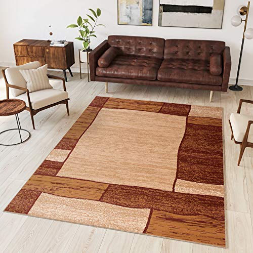 TAPISO Dream Teppich Wohnzimmer Modern Kurzflor Braun Beige Meliert Vierecke Bordüre Schlafzimmer Gästezimmer Esszimmer ÖKOTEX 300 x 400 cm TAPISO Dream Teppich Wohnzimmer Modern Kurzflor Braun Beige Meliert Vierecke Bordüre Schlafzimmer Gästezimmer Esszimmer ÖKOTEX 300 x 400 cm von TAPISO