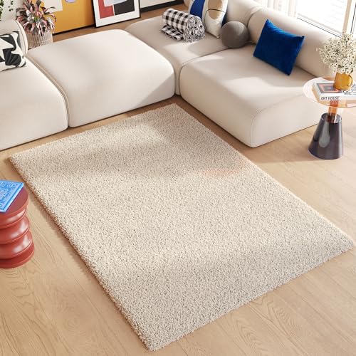 TAPISO Essence Teppich Hochflor Langflor Shaggy Beige Einfarbig Rechteckig Super Weich Felloptik Schlafzimmer Wohnzimmer ÖKO-TEX 80 x 150 cm TAPISO Essence Teppich Hochflor Langflor Shaggy Beige Einfarbig Rechteckig Super Weich Felloptik Schlafzimmer Wohnzimmer ÖKO-TEX 80 x 150 cm von TAPISO