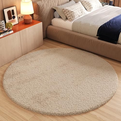 TAPISO Essence Teppich Rund Beige Hochflor Langflor Shaggy Einfarbig Weich Flauschig Schlafzimmer Wohnzimmer Kinderzimmer ÖKO-TEX 200 x 200 cm TAPISO Essence Teppich Rund Beige Hochflor Langflor Shaggy Einfarbig Weich Flauschig Schlafzimmer Wohnzimmer Kinderzimmer ÖKO-TEX 200 x 200 cm von TAPISO