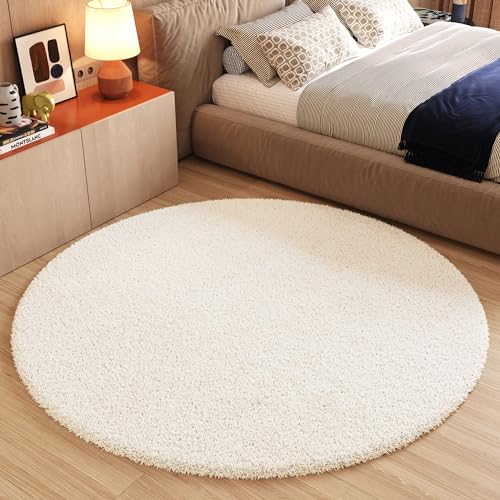 TAPISO Essence Teppich Rund Creme Hochflor Langflor Shaggy Einfarbig Felloptik Flauschig Schlafzimmer Wohnzimmer Kinderzimmer ÖKO-TEX 200 x 200 cm TAPISO Essence Teppich Rund Creme Hochflor Langflor Shaggy Einfarbig Felloptik Flauschig Schlafzimmer Wohnzimmer Kinderzimmer ÖKO-TEX 200 x 200 cm von TAPISO