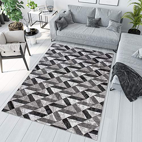 TAPISO Maya Teppich Kurzflor Modern Grau Creme Geometrisch Streifen Zig Zag Design Meliert Wohnzimmer Schlafzimmer ÖKOTEX 120 x 170 cm TAPISO Maya Teppich Kurzflor Modern Grau Creme Geometrisch Streifen Zig Zag Design Meliert Wohnzimmer Schlafzimmer ÖKOTEX 120 x 170 cm von TAPISO