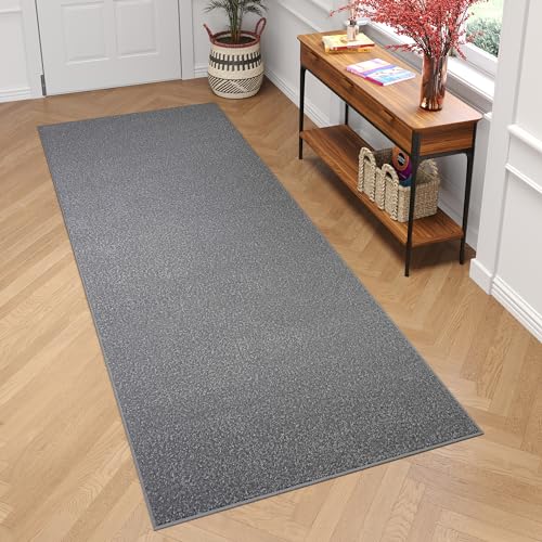 TAPISO Mono Läufer Teppich Kurzflor Indoor Outdoor UV-beständig Hellgrau Einfarbig Wohnzimmer Schlafzimmer Kinderzimmer Modern Design ÖKO-TEX 70 x 300 cm von TAPISO