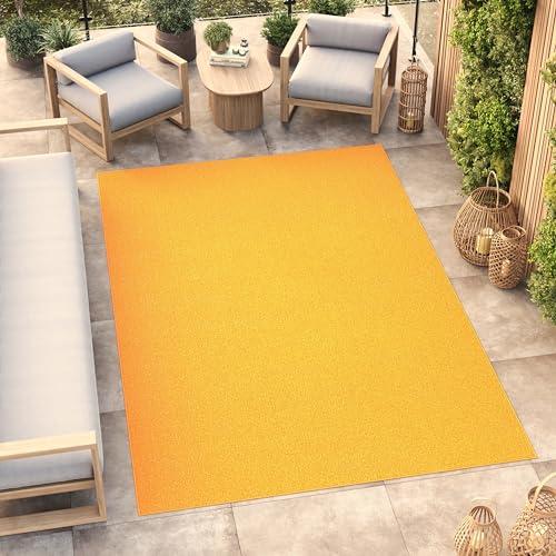 TAPISO Mono Teppich Kurzflor Indoor Outdoor UV-beständig Gelb Einfarbig Wohnzimmer Schlafzimmer Kinderzimmer Modern Design ÖKO-TEX 80 x 150 cm von TAPISO