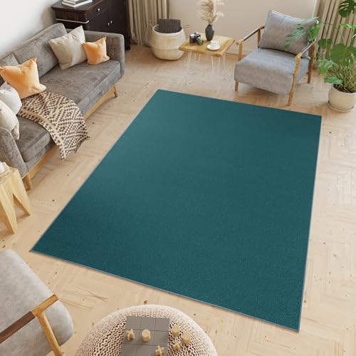 TAPISO Mono Teppich Kurzflor Indoor UV-beständig Blau Einfarbig Wohnzimmer Schlafzimmer Kinderzimmer Modern Design ÖKO-TEX 160 x 220 cm von TAPISO