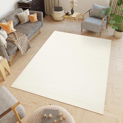 TAPISO Mono Teppich Kurzflor Indoor UV-beständig Creme Einfarbig Wohnzimmer Schlafzimmer Kinderzimmer Modern Design ÖKO-TEX 300 x 400 cm von TAPISO