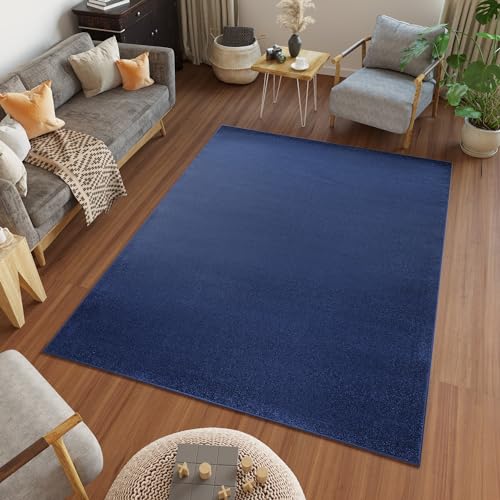TAPISO Mono Teppich Kurzflor Indoor UV-beständig Dunkelblau Einfarbig Wohnzimmer Schlafzimmer Kinderzimmer Modern Design ÖKO-TEX 200 x 300 cm von TAPISO