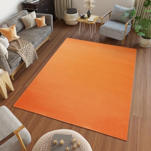 TAPISO Mono Teppich Kurzflor Indoor UV-beständig Orange Einfarbig Wohnzimmer Schlafzimmer Kinderzimmer Modern Design ÖKO-TEX 80 x 150 cm von TAPISO