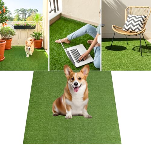 TAPISO Natural Rasenteppich Kunstrasen Grün für Garten Balkone Terrassen Wintergärten - Höhe:6 mm Meterware 100 x 500 cm von TAPISO