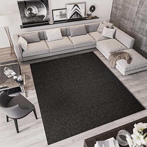 TAPISO Nizza Teppich Schwarz Einfarbig Loop-Teppich niedriges Flor Wohnzimmer Schlafzimmer Büro Pflegeleicht Modern 80 x 150 cm TAPISO Nizza Teppich Schwarz Einfarbig Loop-Teppich niedriges Flor Wohnzimmer Schlafzimmer Büro Pflegeleicht Modern 80 x 150 cm von TAPISO