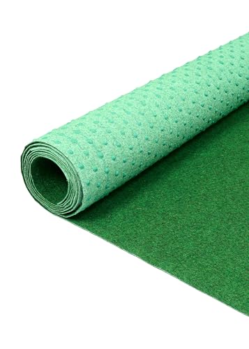 TAPISO Pemba Rasenteppich Kunstrasen Grün Höhe:4 mm Kunstrasenteppich mit Noppen Wetterfest Schnelltrocknend Outdoor Balkon Terrasse Garten 100 x 120 cm von TAPISO