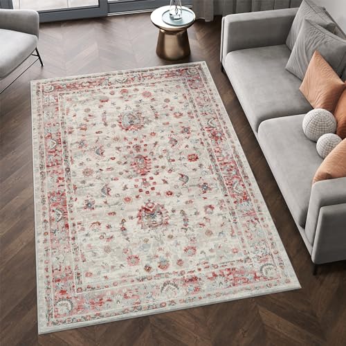 TAPISO Retro Teppich Kurzflor Vintage Rostbraun Grau Ornament Blumen Rahmen Klassisch Wohnzimmer Schlafzimmer ÖKO-TEX 180 x 250 cm TAPISO Retro Teppich Kurzflor Vintage Rostbraun Grau Ornament Blumen Rahmen Klassisch Wohnzimmer Schlafzimmer ÖKO-TEX 180 x 250 cm von TAPISO