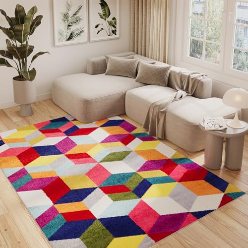 TAPISO Salsa Teppich Kurzflor Bunt Mehrfarbig Modern Geometrisch Figuren Würfel Design Modern Wohnzimmer Schlafzimmer Jugendzimmer 240 x 340 cm TAPISO Salsa Teppich Kurzflor Bunt Mehrfarbig Modern Geometrisch Figuren Würfel Design Modern Wohnzimmer Schlafzimmer Jugendzimmer 240 x 340 cm von TAPISO