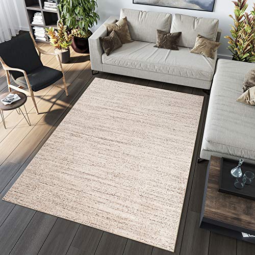 TAPISO Sari Teppich Kurzflor Modern Design Teppiche Beige Creme Meliert Verwischt Wohnzimmer Schlafzimmer ÖKOTEX 300 x 400 cm von TAPISO