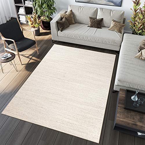 TAPISO Sari Teppich Kurzflor Modern Teppiche Beige Creme Meliert Verwischt Wohnzimmer Schlafzimmer Gästezimmer Esszimmer ÖKOTEX 60 x 100 cm von TAPISO