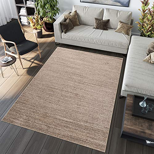 TAPISO Sari Teppich Kurzflor Teppiche Beige Hellbraun Modern Design Meliert Verwischt Wohnzimmer Schlafzimmer ÖKOTEX 300 x 400 cm von TAPISO