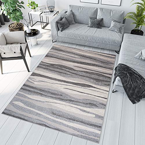 TAPISO Sari Teppich Wohnzimmer Kurzflor Modern Grau Creme Streifen Wellen Design Meliert Verwischt Schlafzimmer ÖKOTEX 300 x 400 cm TAPISO Sari Teppich Wohnzimmer Kurzflor Modern Grau Creme Streifen Wellen Design Meliert Verwischt Schlafzimmer ÖKOTEX 300 x 400 cm von TAPISO