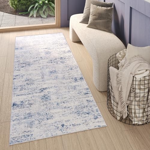 TAPISO Sky Teppichläufer Kurzflor Modern Creme Blau Grau Meliert Design Vintage Wohnzimmer Schlafzimmer Patchwork 3D Optik ÖKOTEX 80 x 400 cm TAPISO Sky Teppichläufer Kurzflor Modern Creme Blau Grau Meliert Design Vintage Wohnzimmer Schlafzimmer Patchwork 3D Optik ÖKOTEX 80 x 400 cm von TAPISO