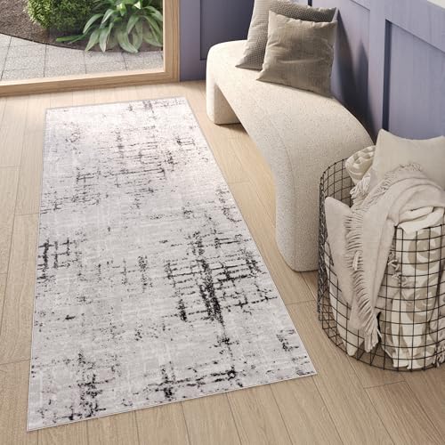 TAPISO Sky Teppichläufer Kurzflor Modern Grau Creme Karo Streifen Design Meliert Wohnzimmer Schlafzimmer 3D Effekt ÖKOTEX 80 x 200 cm TAPISO Sky Teppichläufer Kurzflor Modern Grau Creme Karo Streifen Design Meliert Wohnzimmer Schlafzimmer 3D Effekt ÖKOTEX 80 x 200 cm von TAPISO