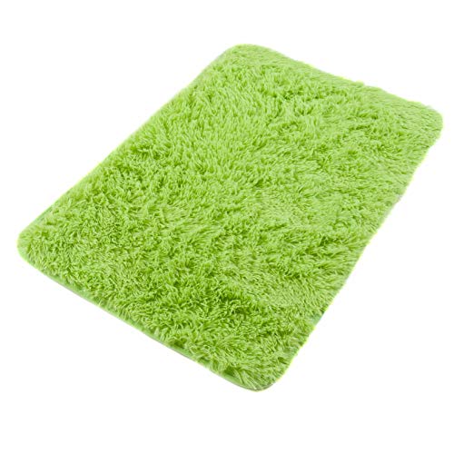 TAPISO Sunrise Teppich Badematte Badvorleger Badteppich Badezimmer Shaggy Hochflor Langflor rutschfest Grün Soft Microfibra 60 x 100 cm von TAPISO