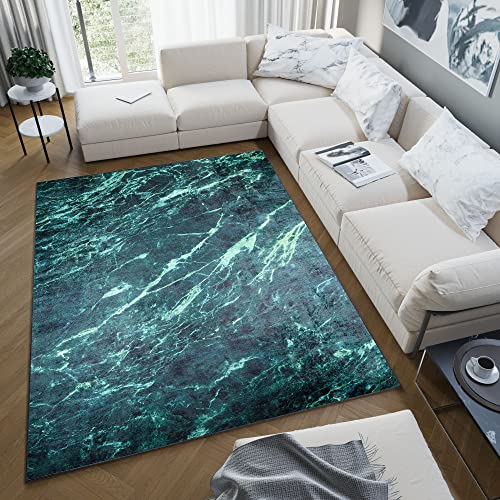 TAPISO Toscana Teppich Bedruckter Teppich Dunkelgrün Stein Marmor Waschbar rutschfest Wohnzimmer Schlafzimmer Büro Modern Design 120 x 170 cm TAPISO Toscana Teppich Bedruckter Teppich Dunkelgrün Stein Marmor Waschbar rutschfest Wohnzimmer Schlafzimmer Büro Modern Design 120 x 170 cm von TAPISO