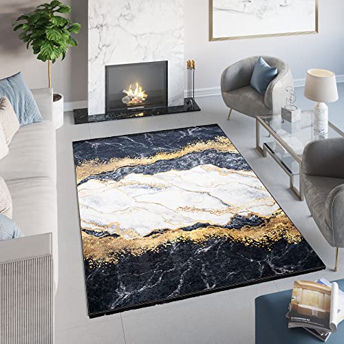 TAPISO Toscana Teppich Bedruckter Teppich Fransen Grau Golden Abstrakt Waschbar rutschfest Wohnzimmer Schlafzimmer Büro Modern Design 80 x 200 cm TAPISO Toscana Teppich Bedruckter Teppich Fransen Grau Golden Abstrakt Waschbar rutschfest Wohnzimmer Schlafzimmer Büro Modern Design 80 x 200 cm von TAPISO
