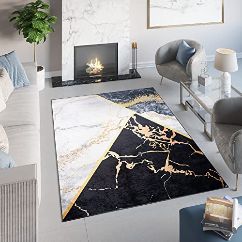 TAPISO Toscana Teppich Bedruckter Teppich Grau Dunkelblau Hell Marmor Waschbar rutschfest Wohnzimmer Schlafzimmer Büro Modern Design 80 x 150 cm TAPISO Toscana Teppich Bedruckter Teppich Grau Dunkelblau Hell Marmor Waschbar rutschfest Wohnzimmer Schlafzimmer Büro Modern Design 80 x 150 cm von TAPISO