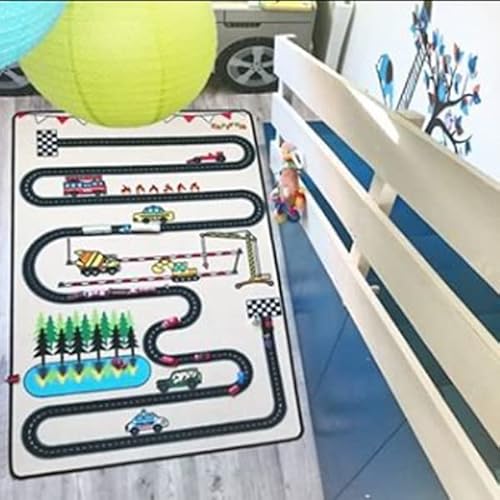TAPITOM® | Kinder-Designer-Straßendecke - 130 x 200 cm | Circuit-Spielmatte | Kinderzimmermatte für Kleinwagen Straße | rutschfest, Saum | CE-Normen von TAPITOM