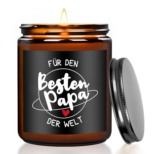 Taplux Kerzen Geschenke für Papa - Beste Vatertagsgeschenk Geburtstagsgeschenk Weihnachtsgeschenke Entspannung Lustige Geschenk für Vater - Sandelholz Duftkerze im Glas Natürliches Sojawachskerzen von TAPLUX