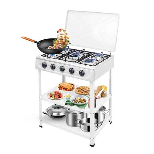 5-Brenner Gasherd 2.5KW Portable Camping Natural Gas Stove Propane Burner Outdoor Cooking einfache Bedienung 61.5×42.5×82cm 5-Brenner Gasherd 2.5KW Portable Camping Natural Gas Stove Propane Burner Outdoor Cooking einfache Bedienung 61.5×42.5×82cm von TAPMING