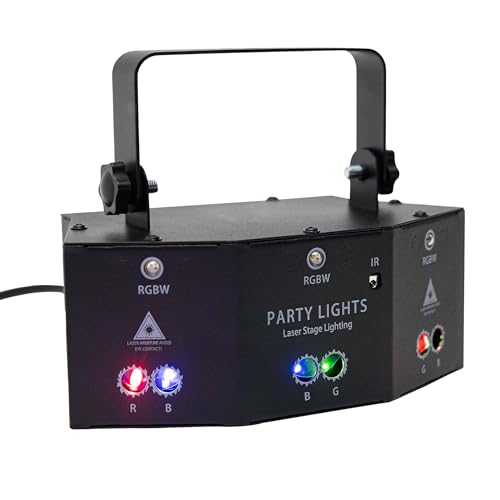 Discolicht Partylicht LED RGB Animation DJ Partylicht mit Fernbedienung DMX512 Musikgesteuert Disco Doppelter Projektor Lichter für Stage DJ Party Show Bar Halloween Weihnachten von TAPMING