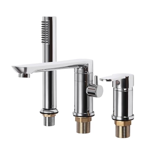Duschset für die Badewanne,Duschgarnitur mit Handbrause,Regendusche Duschsystem,Duscharmatur,für Hotels, Badezentren, Schwimmbäder, Fitnessstudios (Silber) von TAPMING