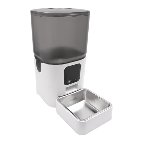 Futterautomat Katze Automatischer Futterspender Für Haustiere 6L Automatischer Hunde/Katzen APP Touchscreen 2 Arten Kontrolle Weiß von TAPMING