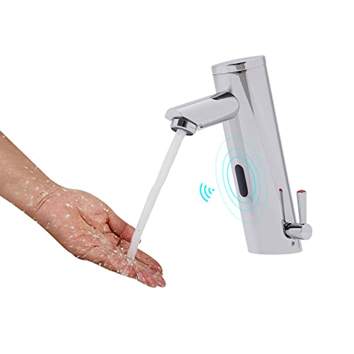 Infrarot Sensor Wasserhahn Bad, Berührungsloser Waschtischarmatur Bad, Induktion Waschtischmischer, variabel einstellbarer Temperaturbegrenzer, für Waschbecken Badezimmer Handwaschbecken Infrarot Sensor Wasserhahn Bad, Berührungsloser Waschtischarmatur Bad, Induktion Waschtischmischer, variabel einstellbarer Temperaturbegrenzer, für Waschbecken Badezimmer Handwaschbecken von TAPMING