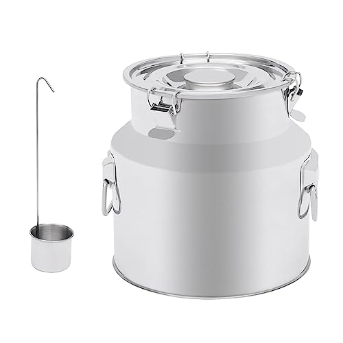 Milchkanne Edelstahl 22L Milchkanne Schwerlast aus Edelstahl 201Transportkanne auslaufsicherer Deckel mit Spannverschluss und Gummidichtung für Dekoration und Lagerung von TAPMING