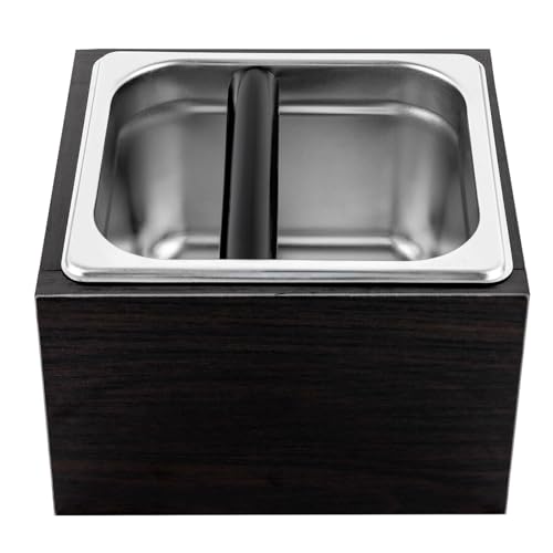TAPMING Abklopfbehälter für Siebträger Kaffee Klopfbox für 1-2 Espresso Genießer im Haushalt Kaffeesatz Abschlagbehälter aus Edelstahl von TAPMING