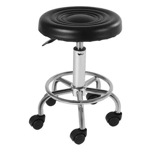 TAPMING Height Adjustable 40-50cm Rolling Bar Stool，Rund Rollen Bürohocker Drehhocker， Arbeitshocker bis 180 kg belastbar，Drehhocker für Salon Spa und Haushalt von TAPMING